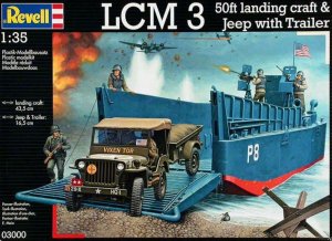 REV03000 - Revell 1/35 LCM 3 / 50ft Landing Craft & Jeep with Trailer
