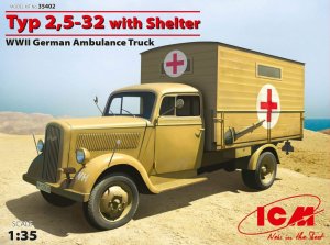 ICM35402 - ICM 1/35 Typ 2.5-32 with shelter - WW II German Ambulance Truck